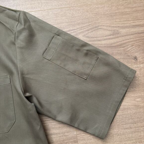 NWT Cracker Barrel Shirt Men Size M Green Chef Coat Employee Cook Uniform Button - Picture 5 of 8